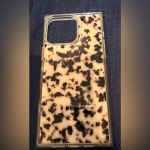 Clear Tortoiseshell Pattern Phone Case - Pink & Black
